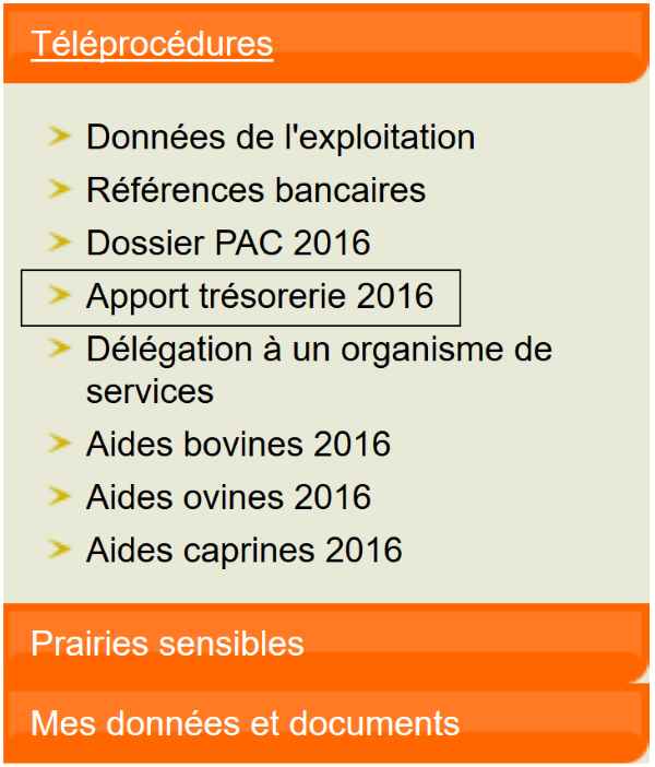 Avance de trésorerie 2016 - ATR 2016