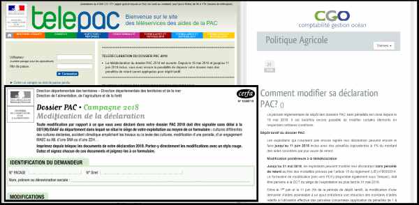 Modifier sa déclaration PAC 2018
Modifier sa déclaration PAC 2018