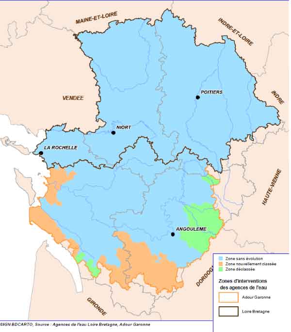 Zones vulnérables en Poitou-Charentes